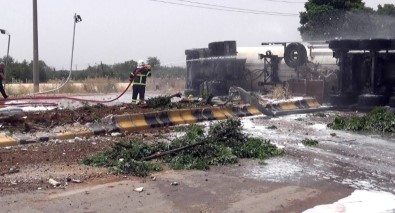 Kilis'te LPG Yüklü Tanker Devrildi