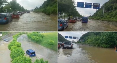 Bursa-İstanbul Karayolunu Sel Bastı