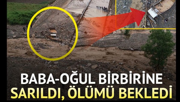 Baba oğul birbirine sarılıp ölümü bekledi!