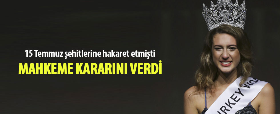 Tacı geri alınan Itır Esen'e beraat