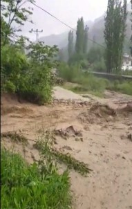 Yusufeli'de Sağanak Yağış Sele Neden Oldu