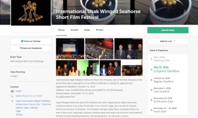 5. Uluslararası Uşak Kanatlı Denizatı Kısa Film Festivali'nin Başvuru Süreci Rekorlarla Başladı