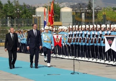 Cumhurbaşkanı Erdoğan, Sırbistan Cumhurbaşkanı Vuçiç'i Karşıladı