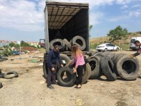 Edirne'de 63 Ton Lastik Toplandı