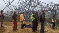AKMEŞE - Yüksek Gerilim Hattı Devrildi Açıklaması 4 Yaralı