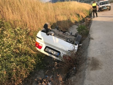 Samsun'da Otomobil Su Kanalına Devrildi Açıklaması 1 Yaralı