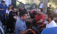 TUBİTAK - Takla Atan Otomobilin Sürücüsü Yaralandı