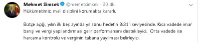 Başbakan Yardımcısı Şimşek Açıklaması 'Hükümetimiz Mali Disiplini Korumakta Kararlı'