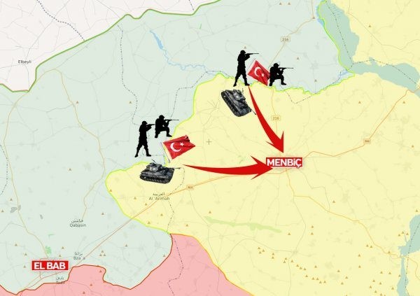 Türk askeri Menbiç'in dış mahallelerine girdi