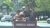 ENGELLİ MOTOSİKLETİ - Gaziantep'te Engelli Motosikletinde Tehlikeli Yolculuk