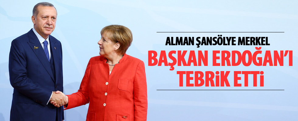 Merkel'den Cumhurbaşkanı Erdoğan'a kutlama