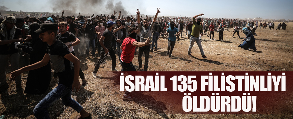 İsrail 135 Filistinliyi öldürdü