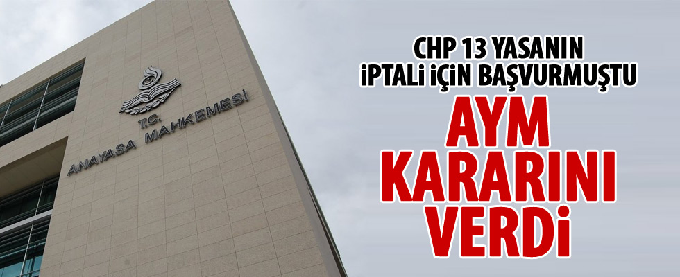 AYM'den CHP'ye ret