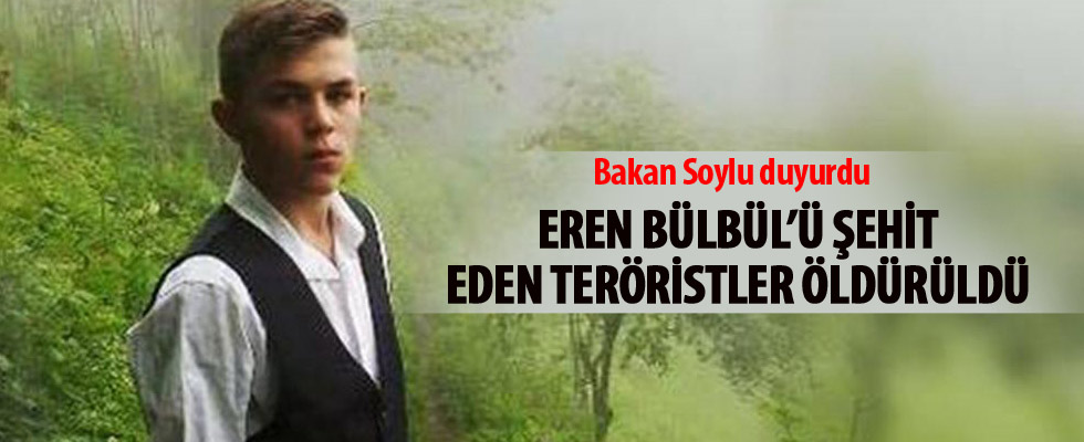 Bakan Soylu açıkladı: Eren Bülbül'ü şehit eden teröristler öldürüldü