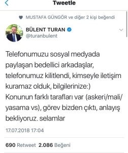 Bedelli Detaylarını Açıklayan Turan'ın Telefonları Kilitlendi