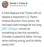 Trump, Türkiye'de Tutuklu Papaz İçin Erdoğan'a Çağrıda Bulundu