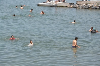 Kars'ta Termometreler 30 Dereceyi Gösterince Çıldır Gölüne Girdiler