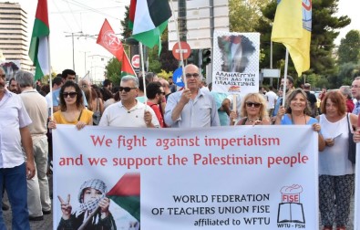 Yunanistan'da Filistin'e Destek Gösterisi