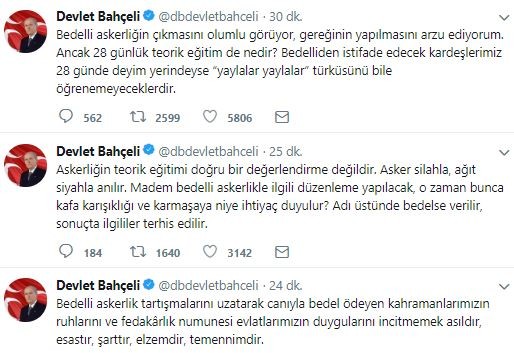 Bahçeli'den bedelli açıklaması