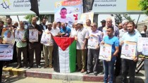 ASKERİ HAKİM - Gazze'de Açlık Grevindeki Filistinli Tutuklulara Destek Gösterisi
