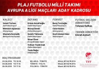 BEYAZ RUSYA - Plaj Futbolu Milli Takımı'nın Kadrosu Belli Oldu