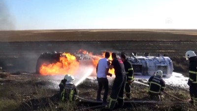 Aksaray'da LPG Yüklü Tanker Şarampole Devrildi Açıklaması 1 Ölü