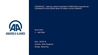 Çanakkale'de 63 Yabancı Uyruklu Yakalandı