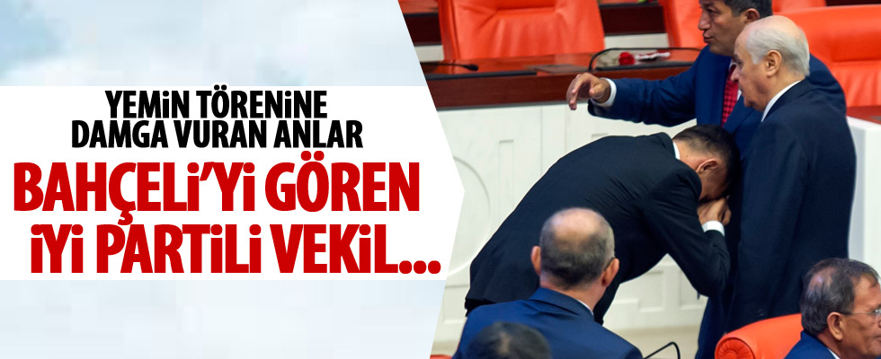 İYİ Parti milletvekili Bahçeli'nin elini öptü