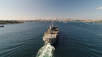 İstanbul Boğazından Geçen ABD Savaş Gemisi Havadan Görüntülendi