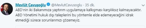 Mevlüt Çavuşoğlu: Karşılıksız kalmayacak