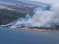 YANGIN HELİKOPTERİ - Cunda Adasında Orman Yangını