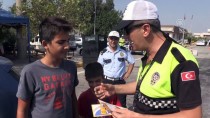 TRAFİK KURALI - Aydın'da Çocuklardan Hatalı Sürücülere 'Kırmızı Düdüklü' Uyarı