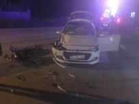 ENGİN AKIN - Otomobil İle Motosiklet Çarpıştı 2 Yaralı