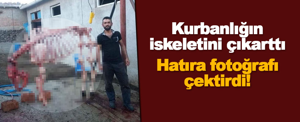 Kurban iskeletiyle hatıra fotoğrafı!