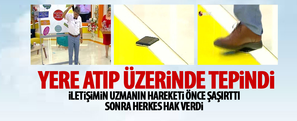 Cep telefonun atıp üzerine çıktı