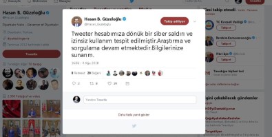 Diyarbakır Valisinin Twitter Hesabı Hacklendi