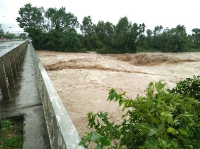Karadeniz Sahil Yolu'nda sel suları köprüyü yıktı, mahsur kalanlar var!