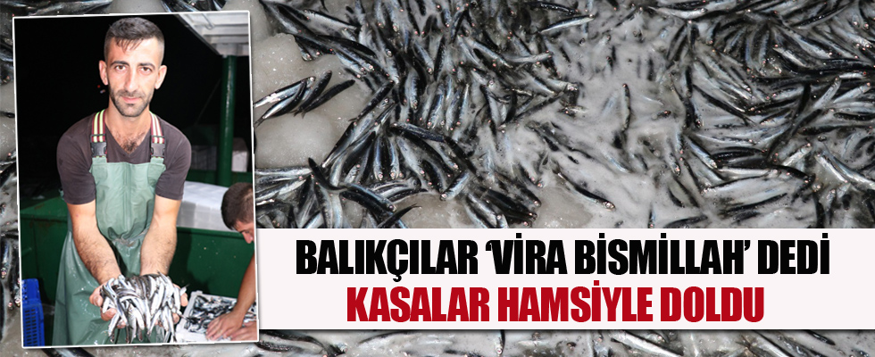 Balıkçılar 'Vira Bismillah' dedi kasalar hamsiyle doldu