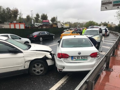 (Özel) Beşiktaş'ta 5 Araç Birbirine Girdi Açıklaması 1 Yaralı