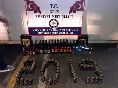 Kilis'te 180 Şişe Kaçak İçki Ele Geçirildi