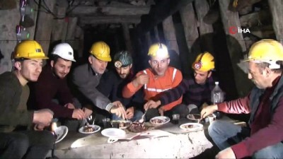 Madenciler Yerin 300 Metre Altında Yeni Yılı Kutladı