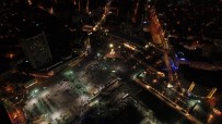 Taksim Meydanı'nda Yeni Yıl Coşkusu Havadan Görüntülendi