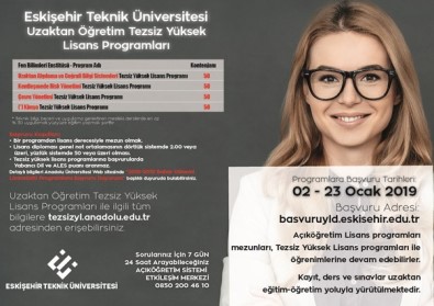 Anadolu Üniversitesi 'Tezsiz Yüksek Lisans' Başvuruları Başladı