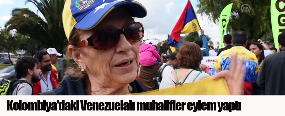 Kolombiya'daki Venezuelalı muhalifler eylem yaptı