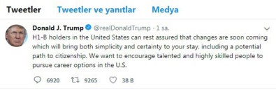 Trump'tan vize açıklaması