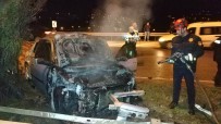 Samsun'da Kaza Yapan Otomobil Yandı, Sürücü Kayıp