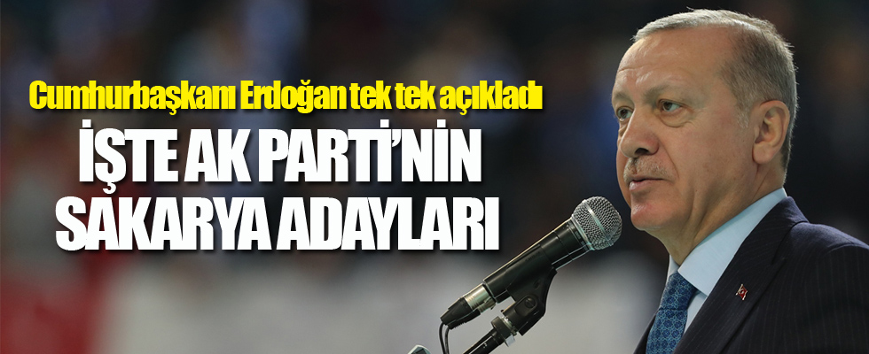 Erdoğan Sakarya adaylarını açıkladı
