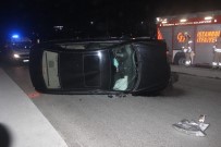 Kağıthane'de Otomobil Takla Attı