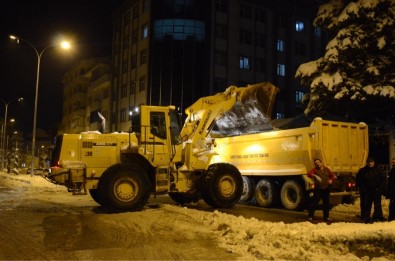 Tonlarca Kar Kamyonlarla Taşındı