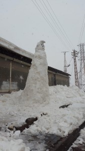 Çukurca Esnafından 5 Metrelik Kardan Adam